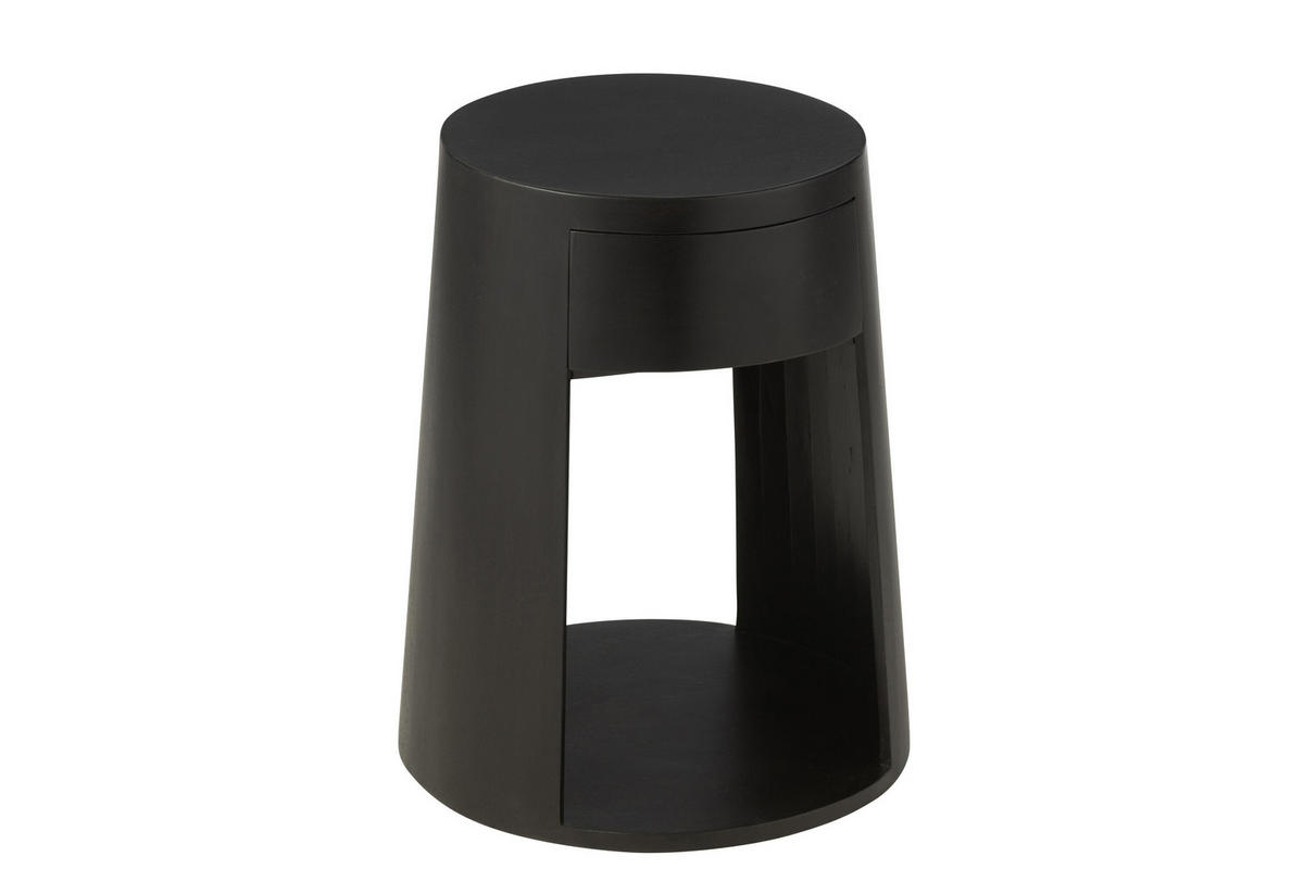 BEISTELLTISCH DRAWN - Holz - Schwarz - Schwarz, Holz (40/40/50cm) - J-Line