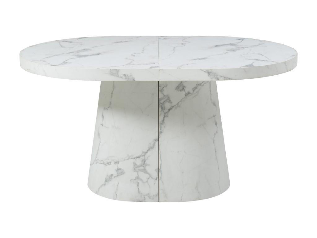 ESSTISCH ausziehbar - 6 bis +12 Personen - MDF - Marmor-Optik Weiß - CLOEVA - Weiß, Holz (300/100/76cm) - Vente-Unique