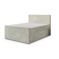 BOXBETT NOLEN 180x200 cm mit Matratze und Topper - Hellgrau - Hellgrau, Holz (180/200cm) - MASSENO