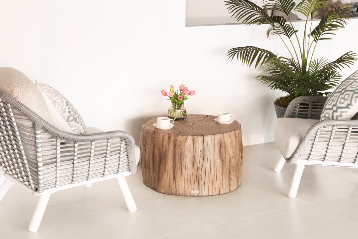 COUCHTISCH DAINTREE aus GF-Beton, Wetterbeständig, 70x67x41 cm - Rotbraun, Naturmaterialien (70/67/41cm) - Elementi