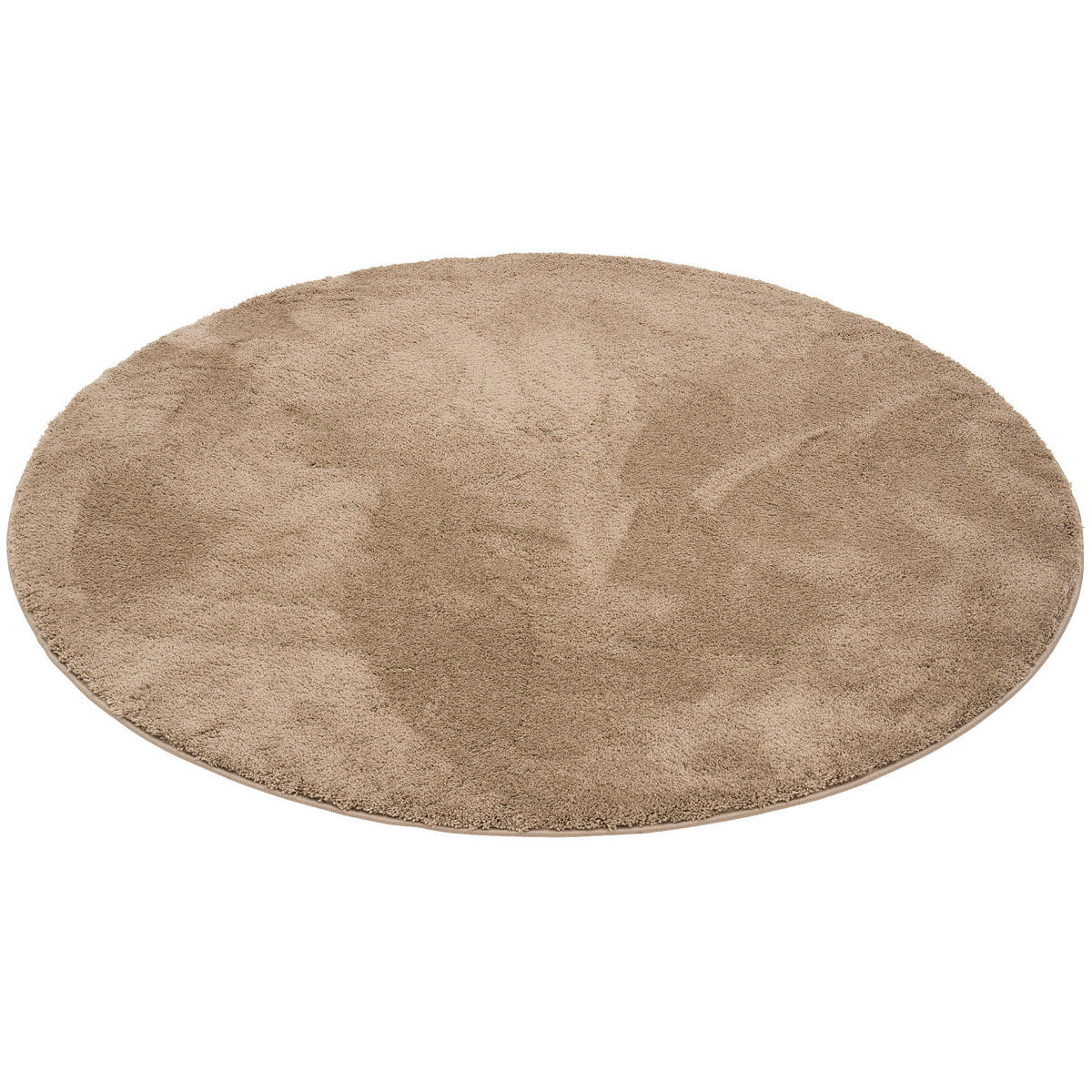 SUPER SOFT KINDER HOCHFLOR TEPPICH SILKY KIDS RUND - Taupe, Textil (120/120cm) - Pergamon
