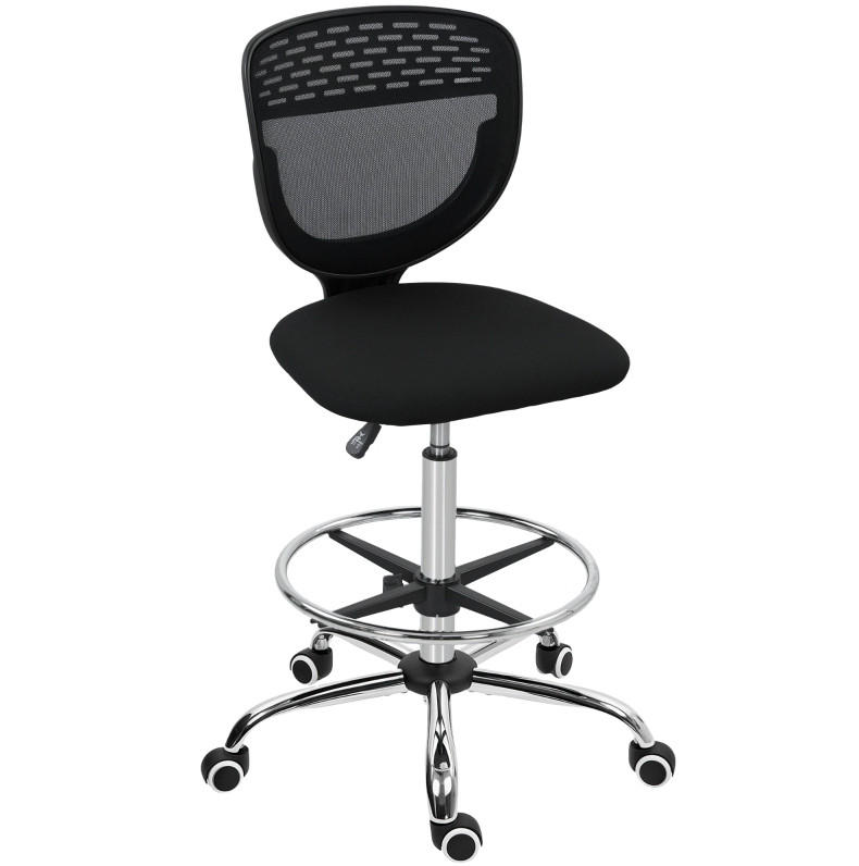 DREHSTUHL 59/59/106-126 cm schwarz aus Polyester höhenverstellbar - Schwarz, Kunststoff (59/126/59cm) - OKWISH