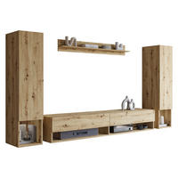 WOHNWAND Amadeo II - Eiche Artisan, Holzwerkstoff (30/130/33cm) - MIRJAN24
