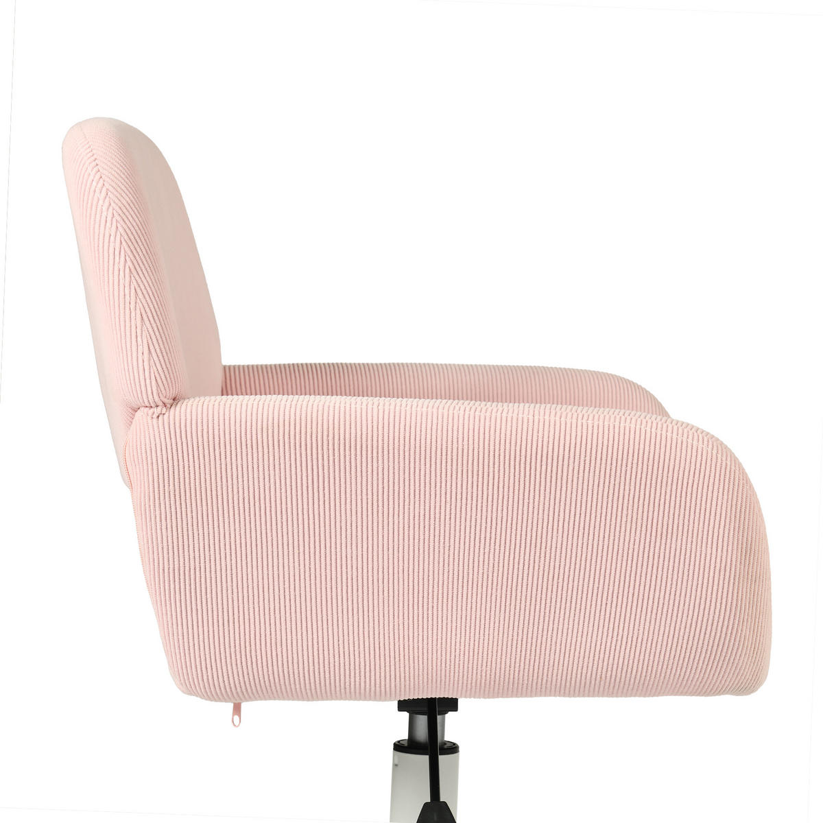 WEISSER Klapptisch & Rosa Cord-Stuhl Set - Pink, Metall (41/80/74cm) - Meubles Cosy