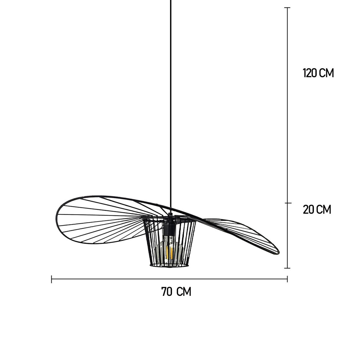 PENDELLEUCHTE Orvelte 70/20 cm - Schwarz, Metall (20/70/20cm) - Bamyum