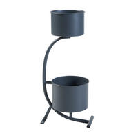 PFLANZENSTÄNDER Almelo - Schwarz, Metall (63cm) - [en.casa]