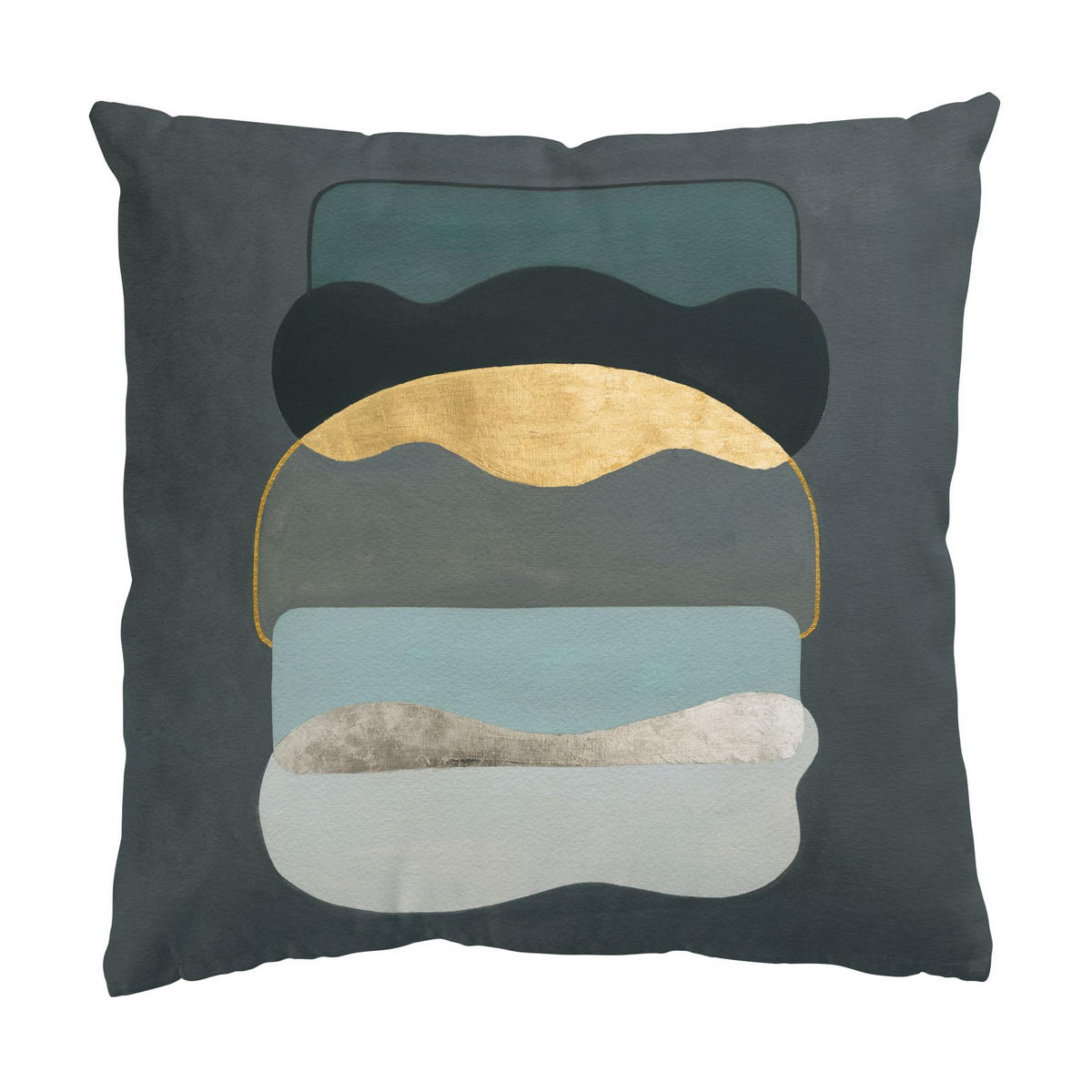 DEKOKISSEN 2er-Set Formen Muster auf Dunkelgrau Duo 50/50 cm - Grau, Textil (50/50cm) - Bilderwelten