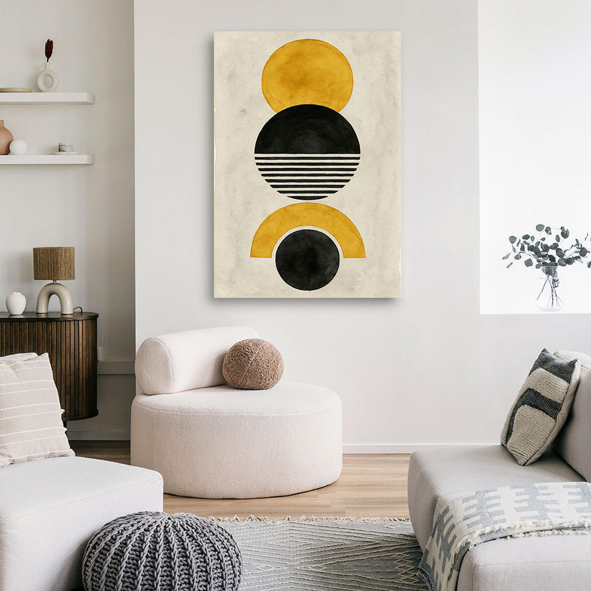 LEINWANDBILD Abstraktion 80x120cm - Grau, Textil (80/120cm) - Feeby