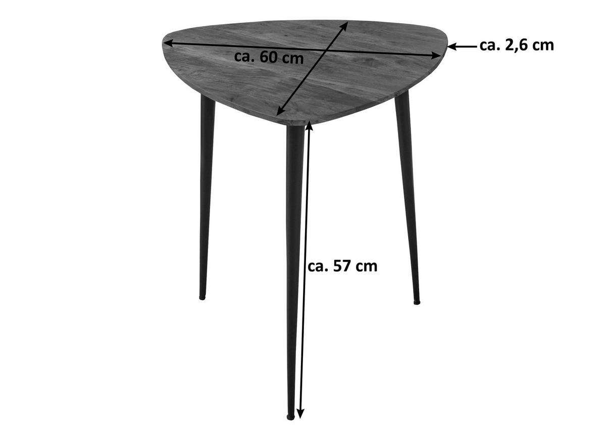 COUCHTISCH ELSA - Schwarz/Braun, Holz/Metall (60/60/57cm) - SAM