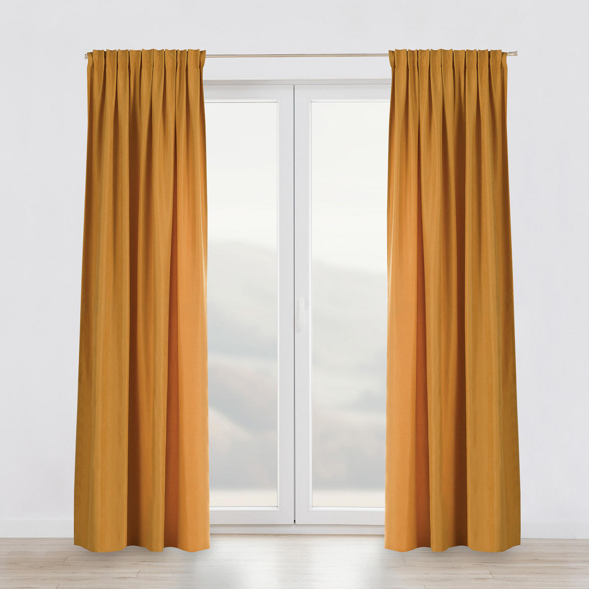 FERTIGVORHANG mit Schlaufenband honiggelb 140 x 280 cm - Gelb, Textil (140/280/1cm) - Dekoria