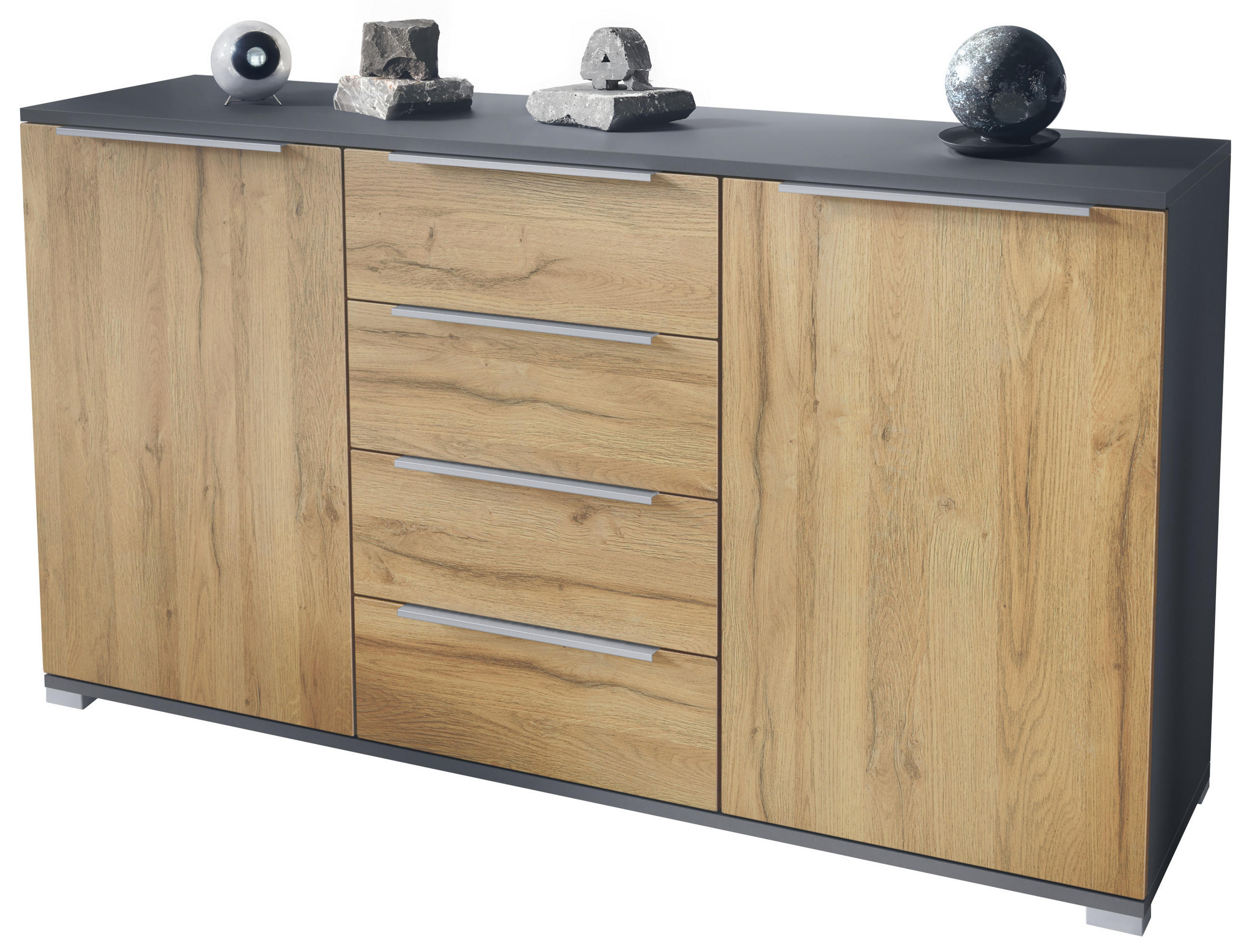 SIDEBOARD Linio Eiche Natur - Eichefarben, Holzwerkstoff (138.5/75.5/35cm) - Vladon