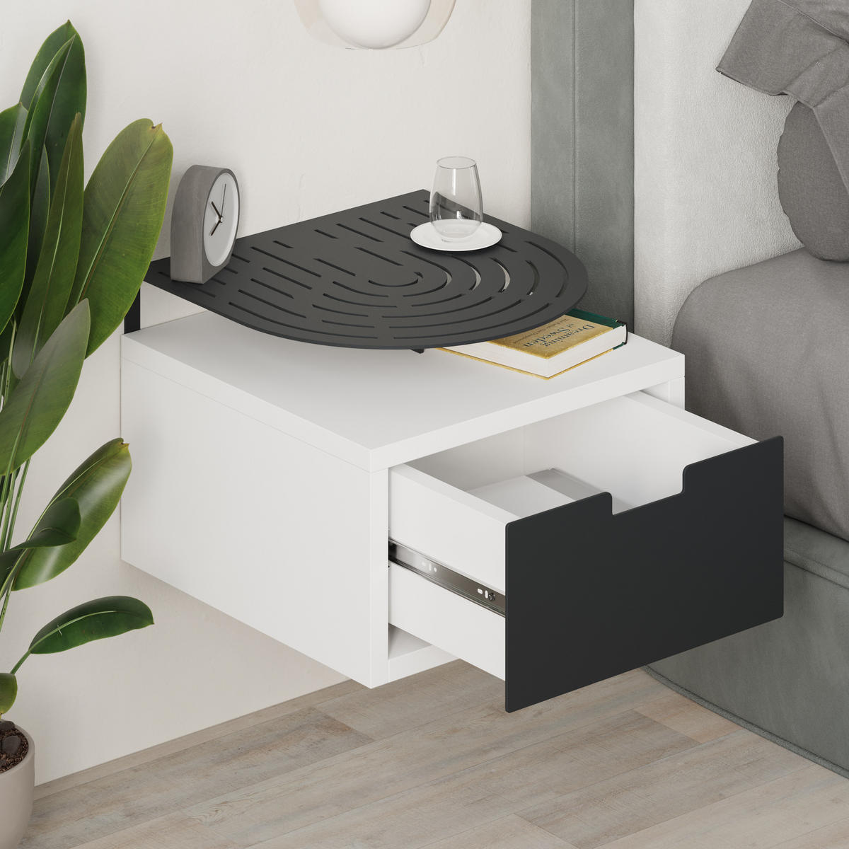 NACHTTISCH Oslo Weiß 33/24/33 cm - Weiß, Holzwerkstoff (33/23.9/33.3cm) - Decortie