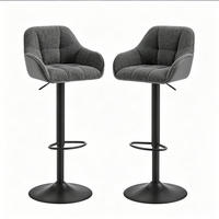 BARHOCKER 2er-Set, dunkelgrau, höhenverstellbar und 360° drehbar - Dunkelgrau, Metall (52/109/50cm) - MIVRAY