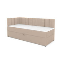 BOXBETT VIGO 100/200 cm in Cord/Velours Beige H3 links - Beige, Holz/Holzwerkstoff (100/200cm) - Deine Möbel 24
