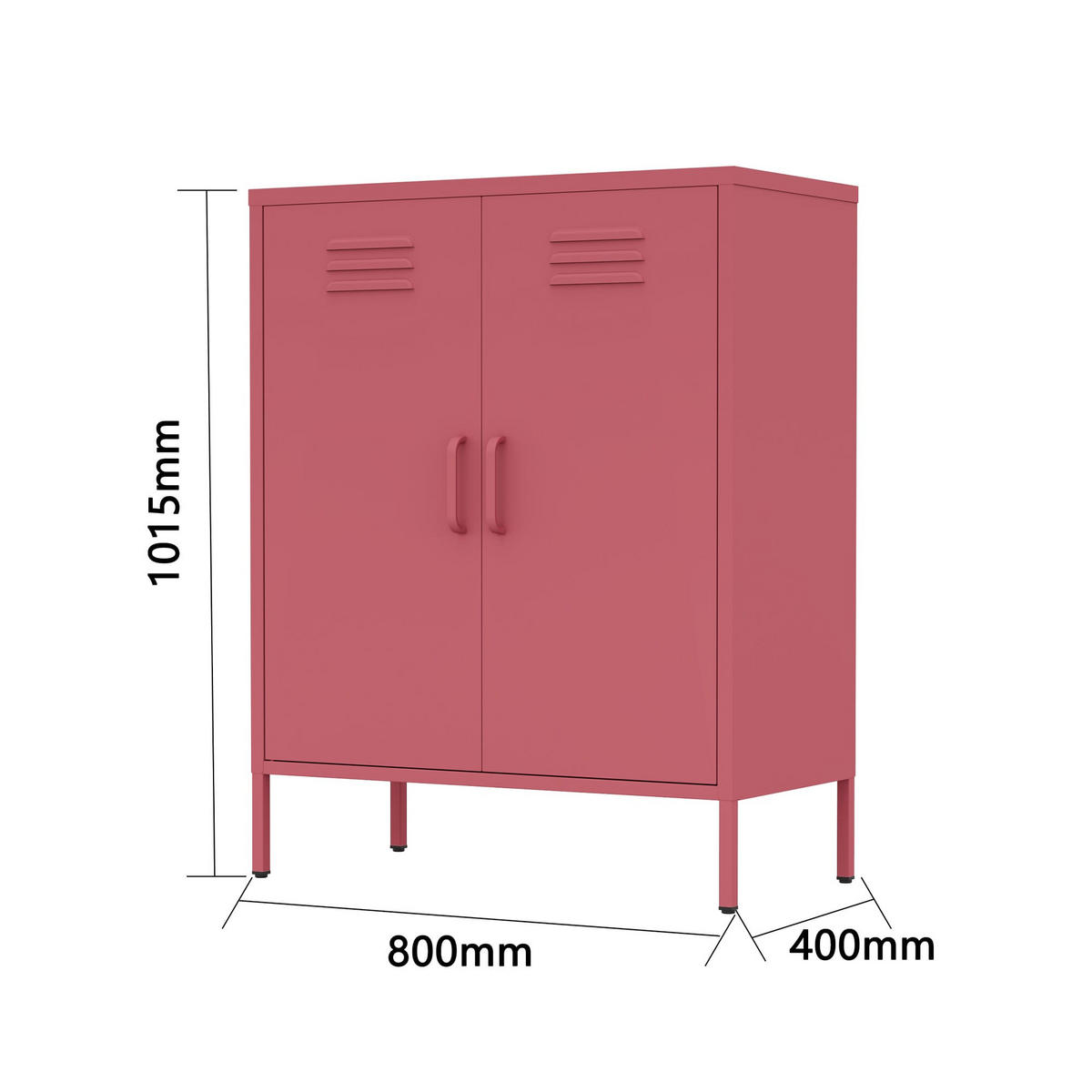 KOMMODE 3 Ablagen Rot 80/40/101,5 - Rot, Metall (80/102/40cm)