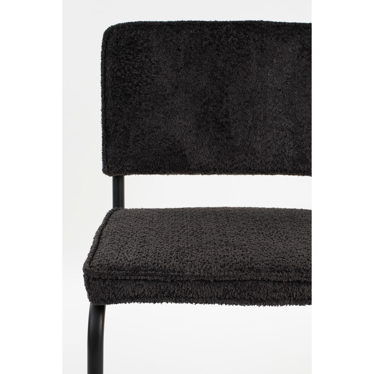 ESSZIMMERSTUHL Ridge Kink Soft Schwarz - 2 er Set - Schwarz, Textil (48/85/50cm) - Zuiver