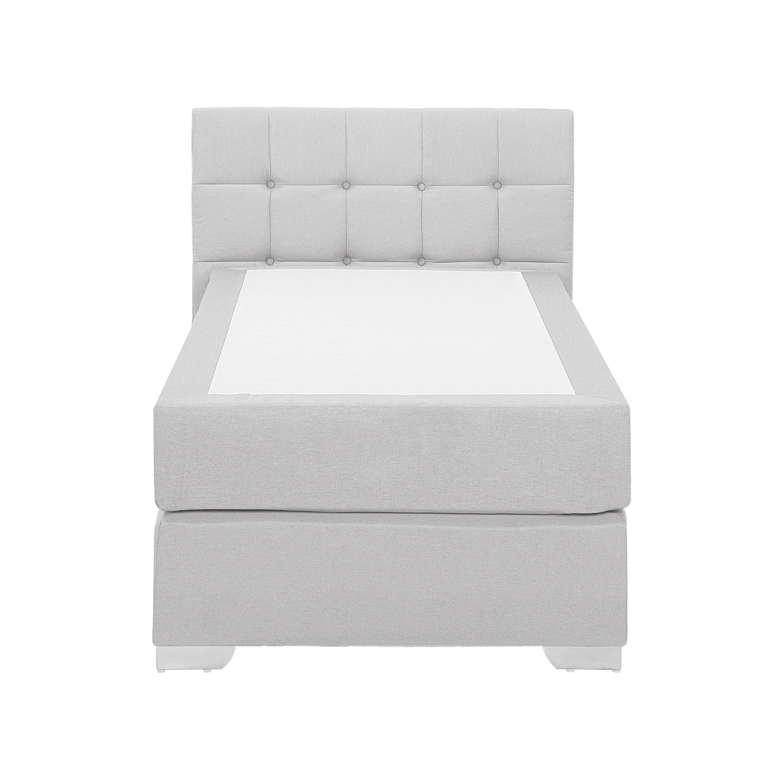 BOXSPRINGBETT 90/200cm Hellgrau Admiral - Hellgrau, Textil (90/200cm) - Beliani