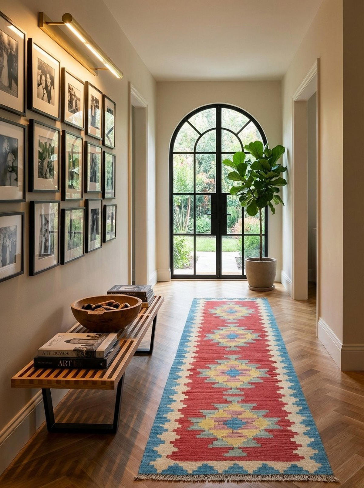 HANDWEBTEPPICH Kelim Gashgai Rot 194/57 cm Schurwolle - Rot, Textil (57/194cm) - Looma