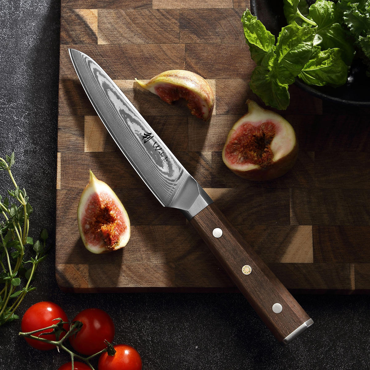 ALLZWECKMESSER 13 cm - Nussbaumfarben, Holz/Metall (24cm) - Wakoli