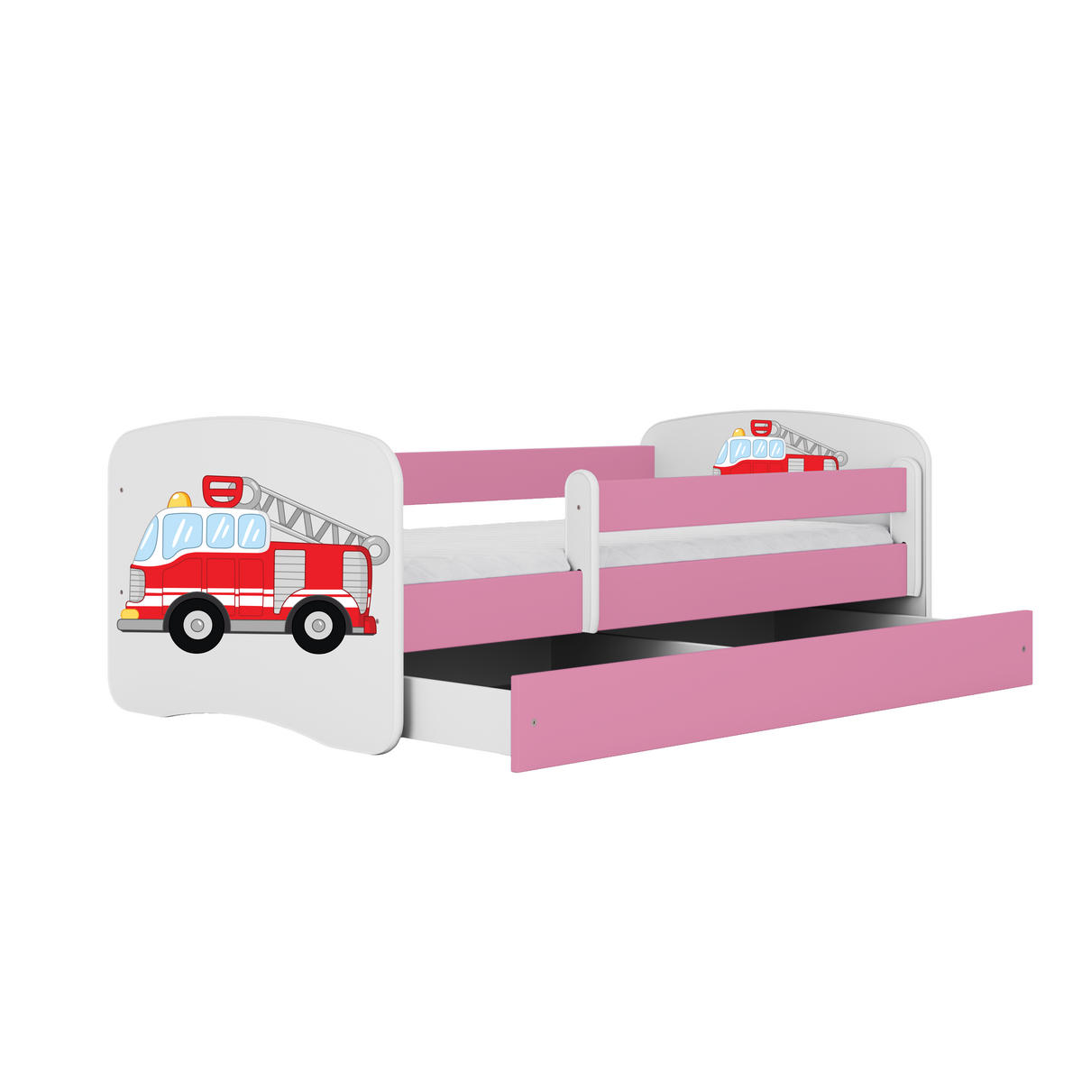 KINDERBETT Löschzug mit Schublade 180/80 90/61/184 - Rosa, Holzwerkstoff (80/180cm) - RAUMHIRSCH FURNITURE