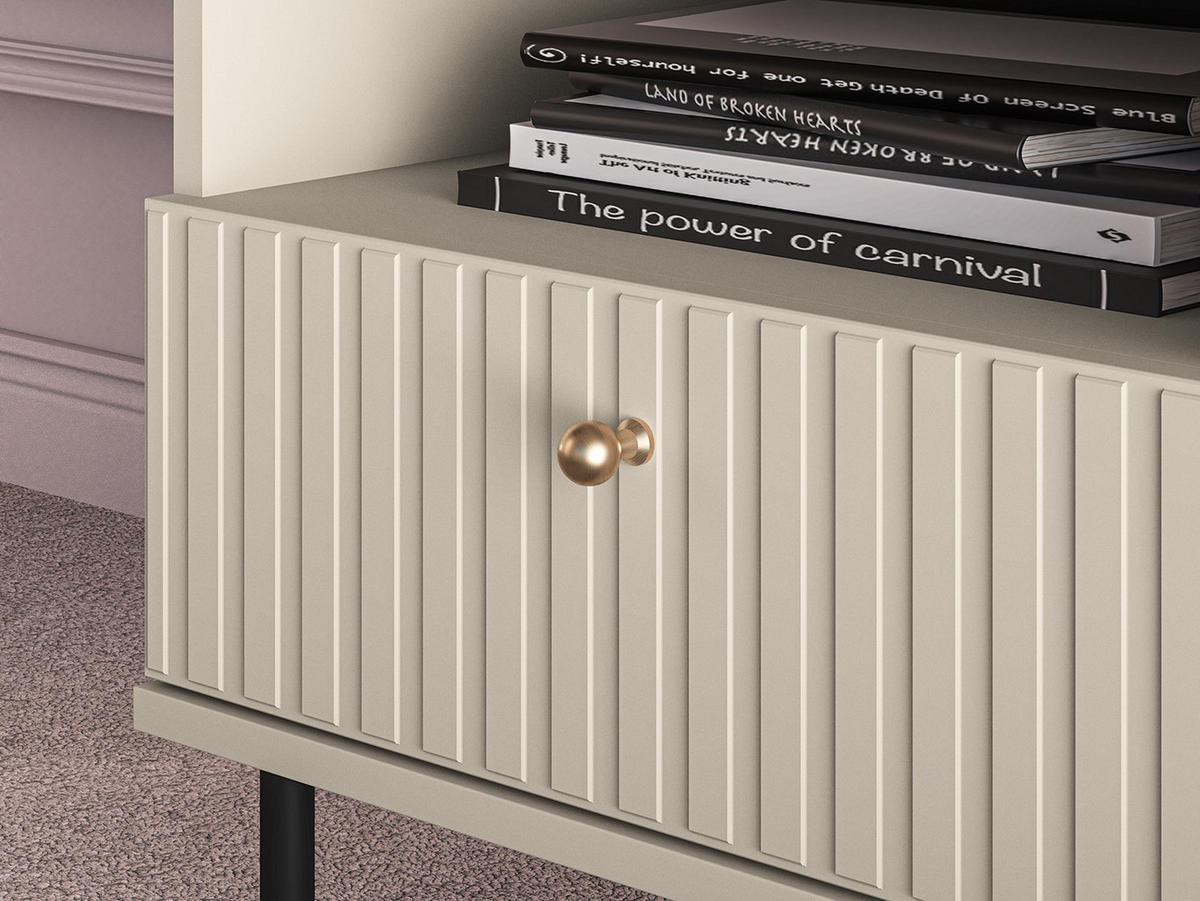 NACHTKONSOLE Sophie kaschmir matt 50 / 34 / 53cm - Kaschmir/Beige, Holz/Holzwerkstoff (50/53/34cm) - Feldmann-Wohnen