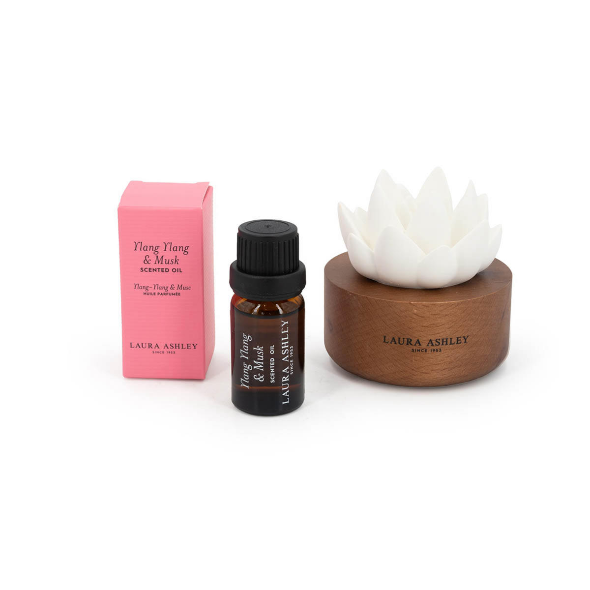 VOŇAVÉ kvety Laura Ashley - červená, drevo/sklo (11/9/16cm)