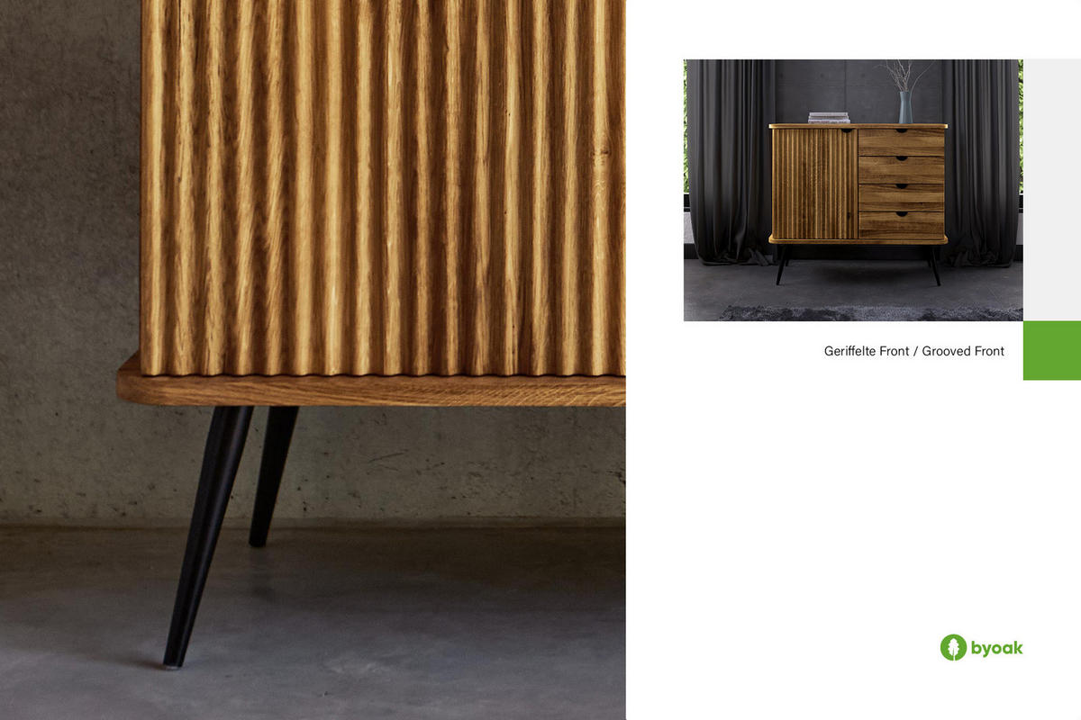 KOMMODE LINA - Wildeiche, Holz (97/87/46cm) - byoak