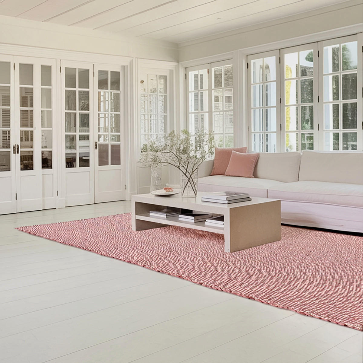 TEPPICH aus recycelten Fasern handgewebt rosa - Pink, Naturmaterialien (120/170cm) - AFK Living