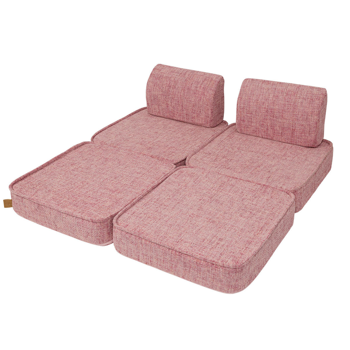KINDERSOFA, Pocket Basic, Tangle, Bonbonrosa - Roségold, Textil (120/25/60cm) - MeowBaby