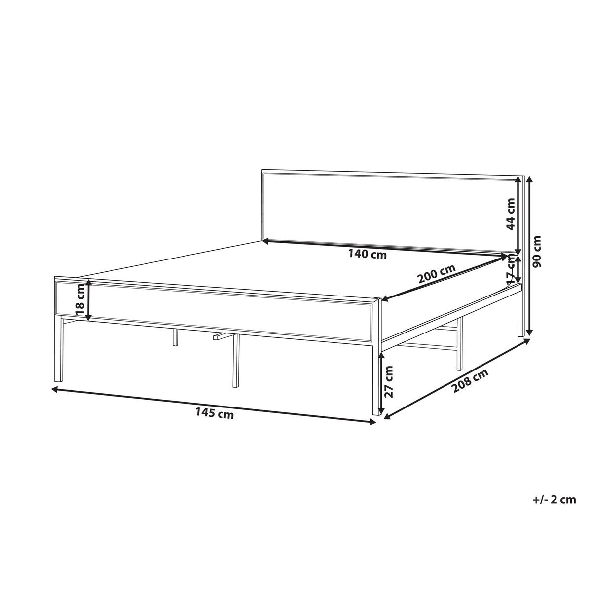 POSTEL s roštem 140/200 cm Železo Světle hnědá Avanton - světle hnědá, kov (140/200cm) - Beliani