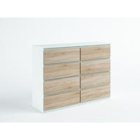 KOMMODE NUDO 120/101,5/39cm mit 8 Schubladen Türen Weiß - Weiß/Sonoma Eiche, Holzwerkstoff (120/101.5/39cm) - MASSENO