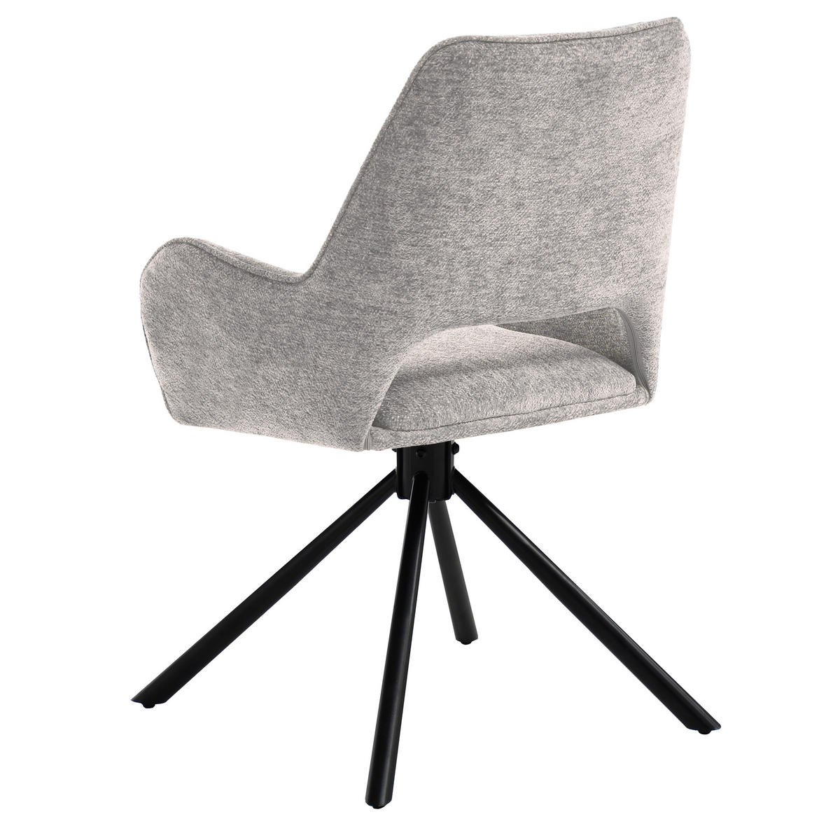 OTOČNÁ ŽIDLE Treo v látce bouclé s kovovými nohami, šedá - šedá/černá, kov (58/86/60cm) - Beautysofa