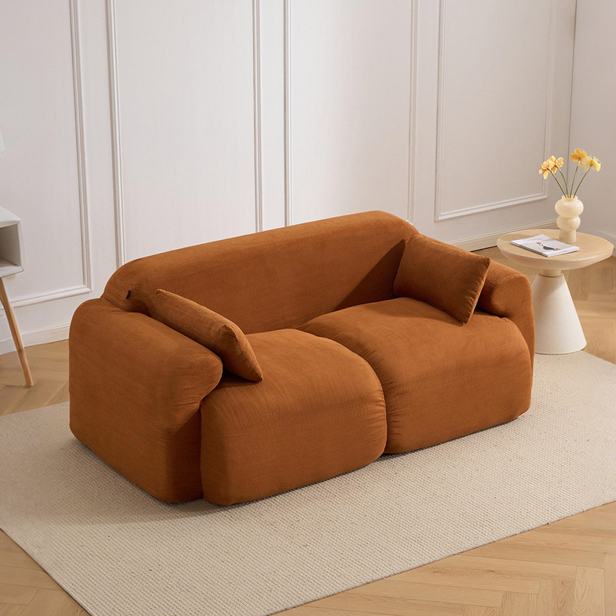 2-SITZER-SOFA Hochsättigung komprimiert, DE-42530, Braun - Braun, Textil (186/76/95cm) - ComfortXL