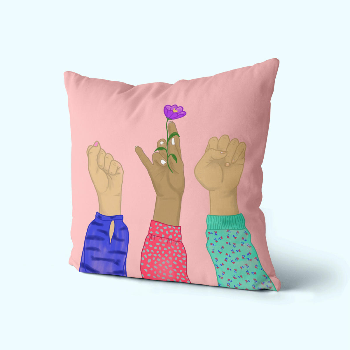 KISSENBEZUG dekorativ me 50x50 cm (2er pack) mehrfarbig - Multicolor, Textil (50/50cm) - Happy Friday