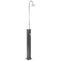 FREISTEHENDE solarbetriebene Gartendusche Schwarz Juanillo - Silberfarben/Schwarz, Kunststoff (20/214/20cm) - Beliani