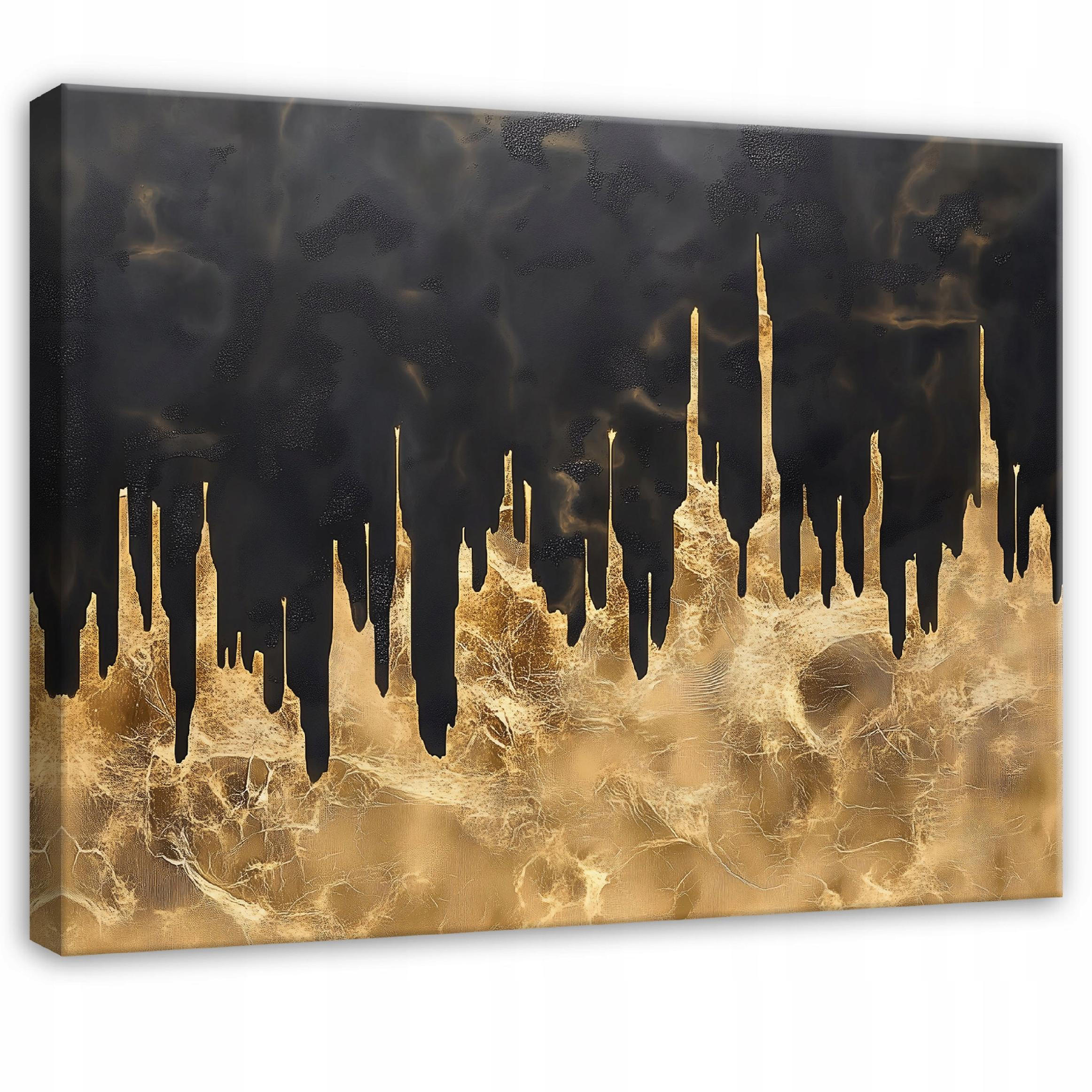 LEINWANDBILD Abstrakt Glamour Gold Wohnzimmer 100x70 - Multicolor, Holzwerkstoff (100/70cm) - Wallarena