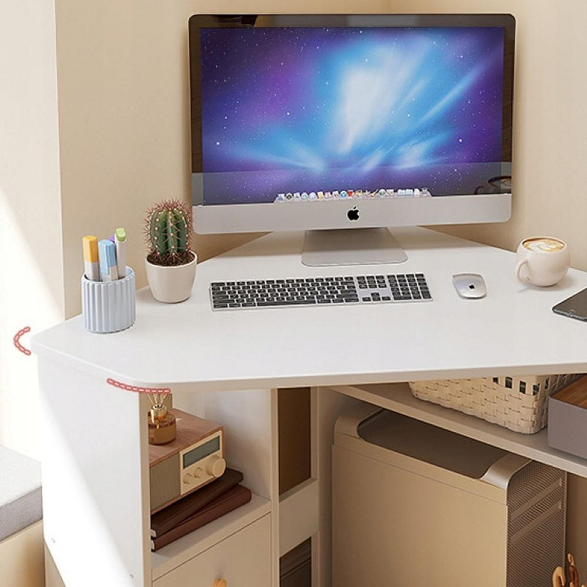 COMPUTERTISCH, weiß 80/75/80cm - Weiß, Holzwerkstoff (75/80/80cm) - MUVU