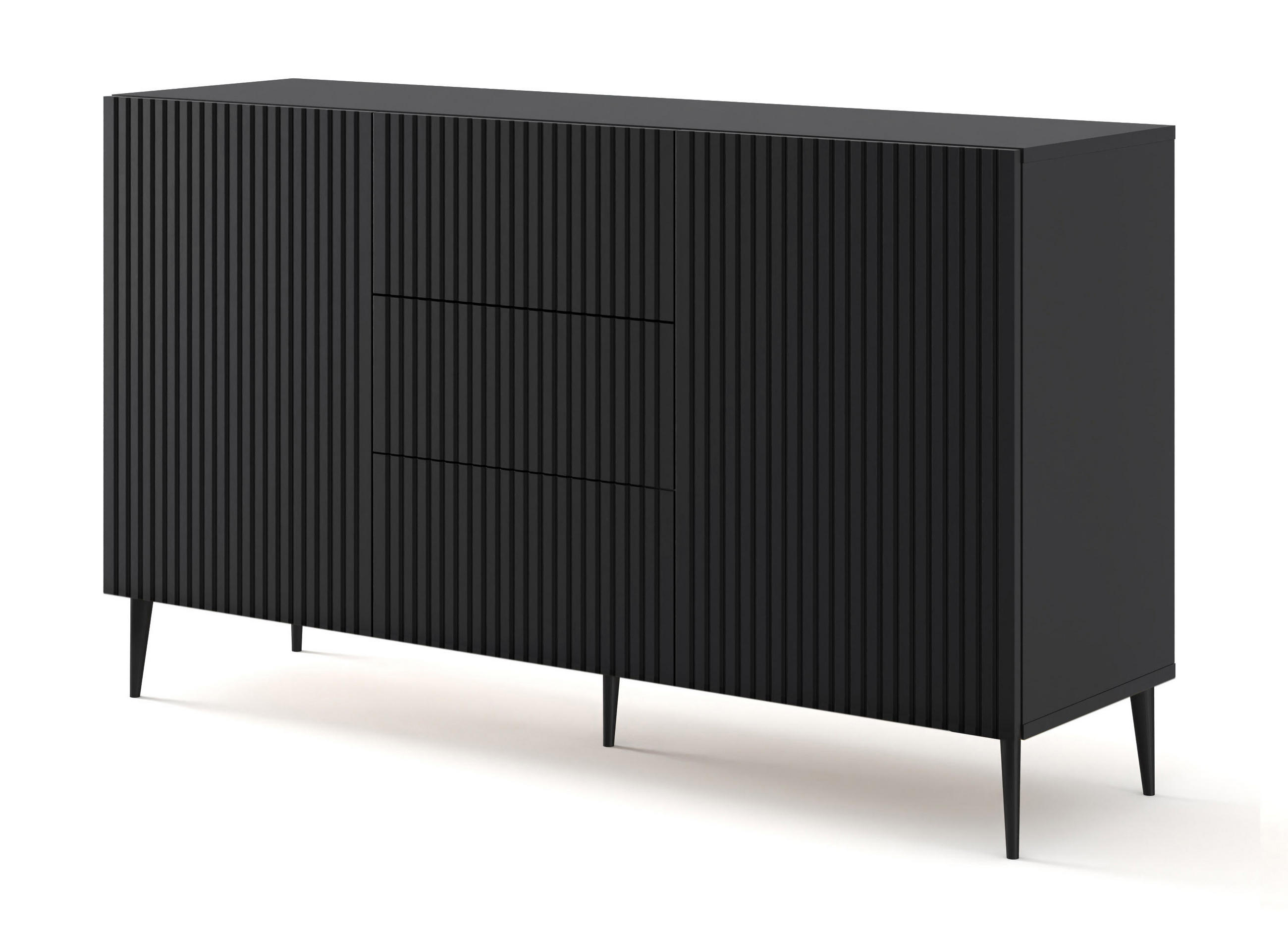 Furnlux Sideboard Schwarz 150x87x42 cm