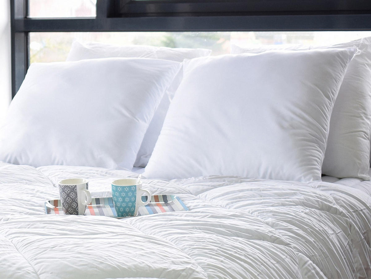 KOPFKISSEN 4er-Set - 400 gr - 60 x 60 cm - Weiß - TORIVIA - Weiß, Textil (60/60cm) - Vente-Unique