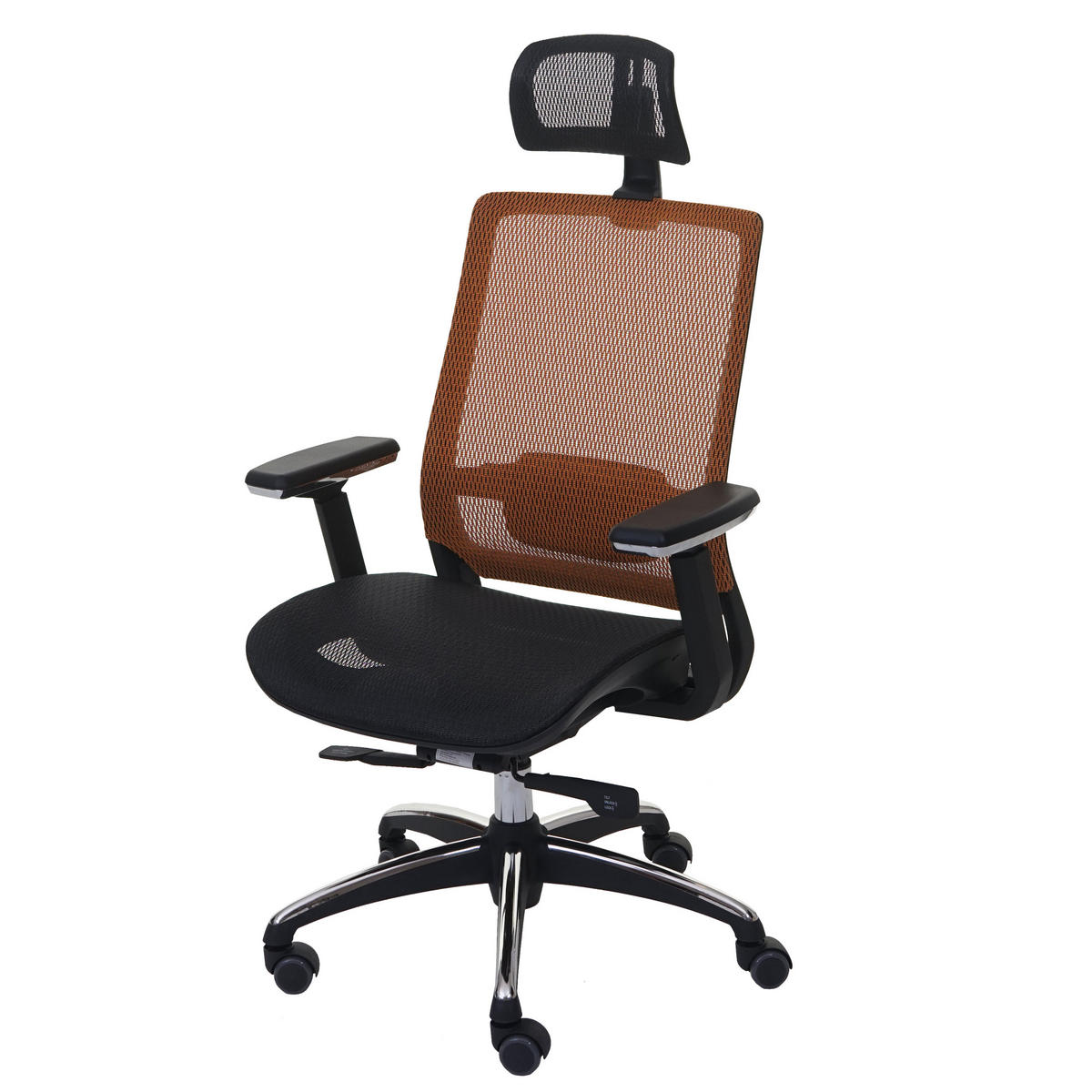 BÜROSTUHL Schwarz, Orange - Schwarz/Orange, Textil (63/124/68cm) - MCW