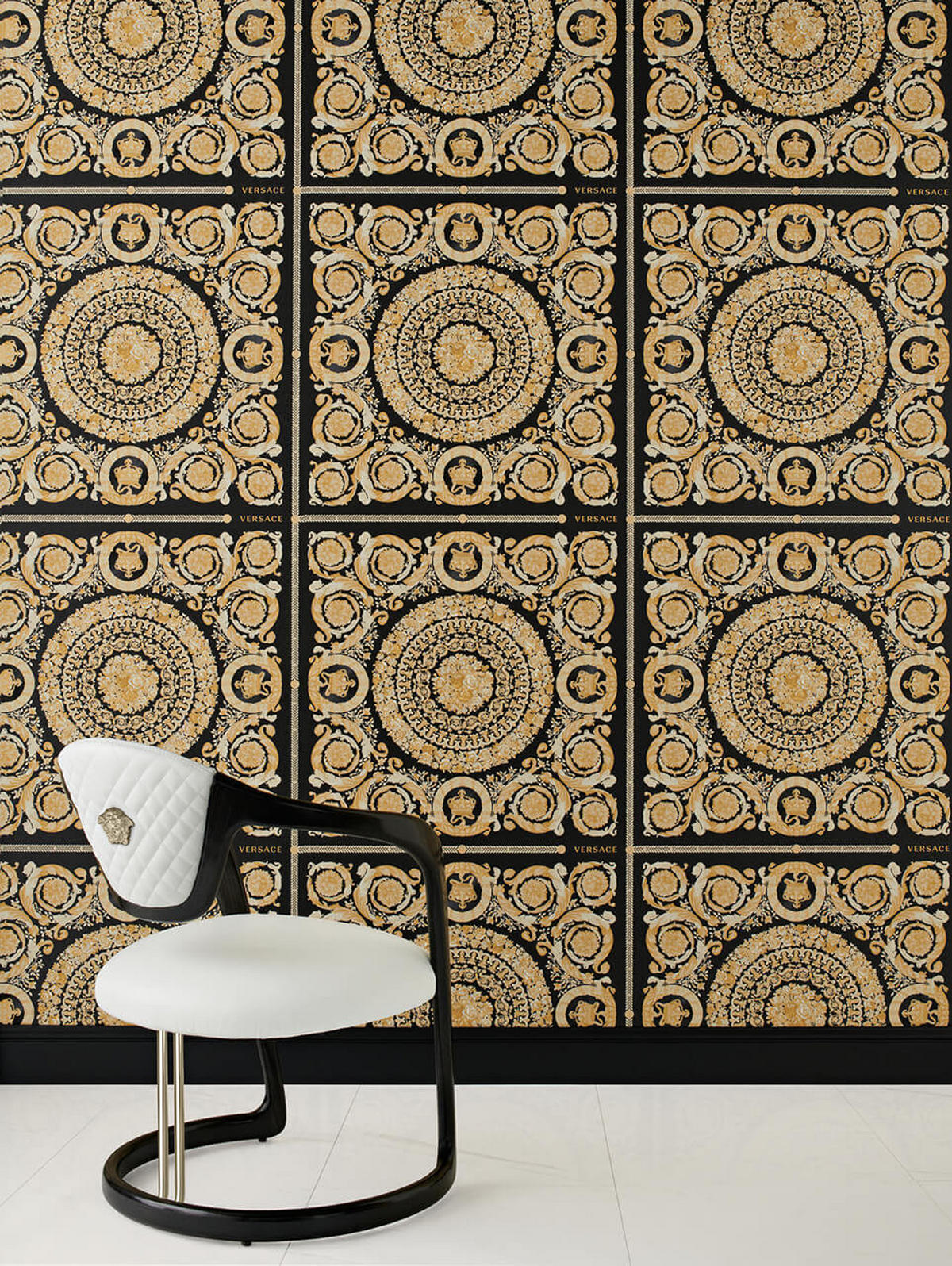 VLIESTAPETE 70/1005 cm - Goldfarben/Schwarz, Kunststoff/Textil (70/1cm) - KUNSTLOFT