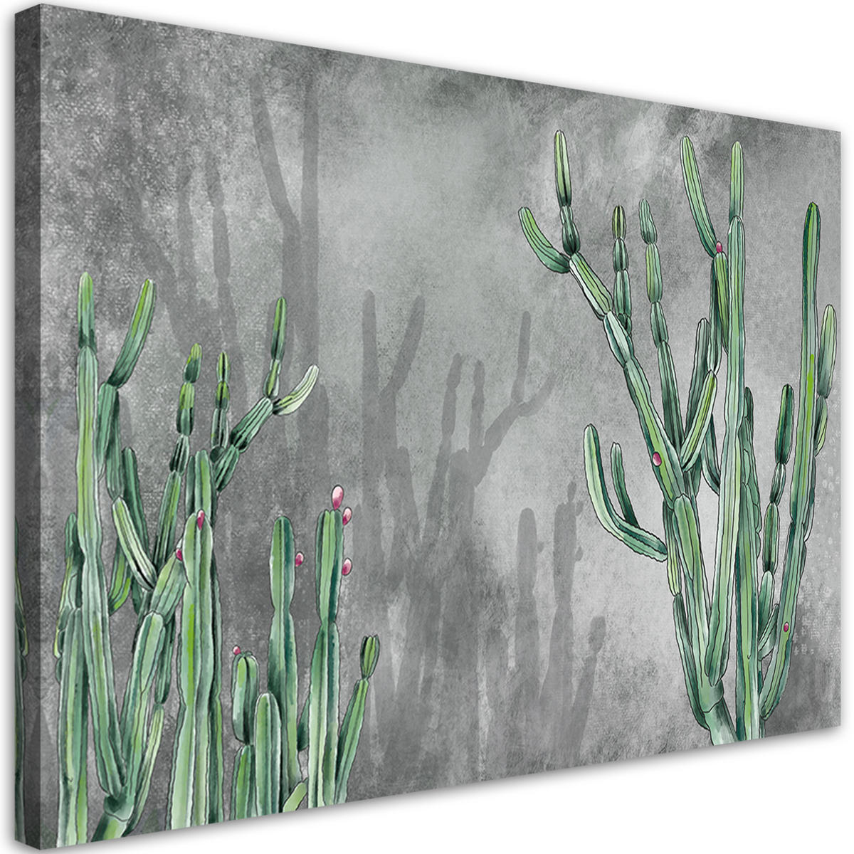 WANDBILD großer wüstenkaktus - Grau, Textil (60/40cm) - Feeby