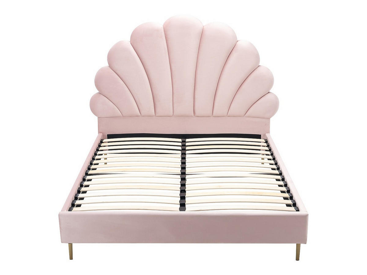 BETTRAHMEN - 2 Personen - Samt, Stoff - Rosa - Pink, Textil (160/200cm) - Vente-Unique
