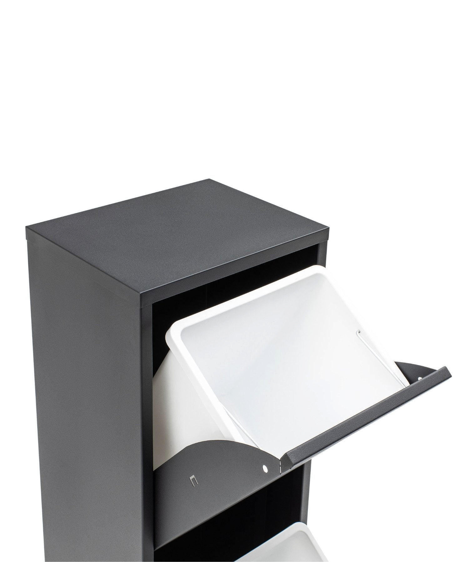 MÜLLEIMER 2 Fach Anthrazit Mülltrennsystem aus Metall - Anthrazit, Metall (33/92/25cm) - Gowoll