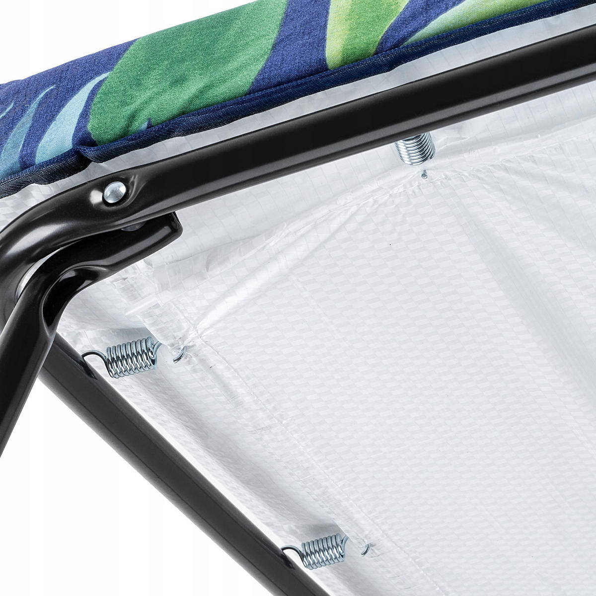 GARTENLIEGESTUHL, 69 x 197 cm, Blätter - Dunkelblau/Grün, Metall (69/197cm) - KADAX