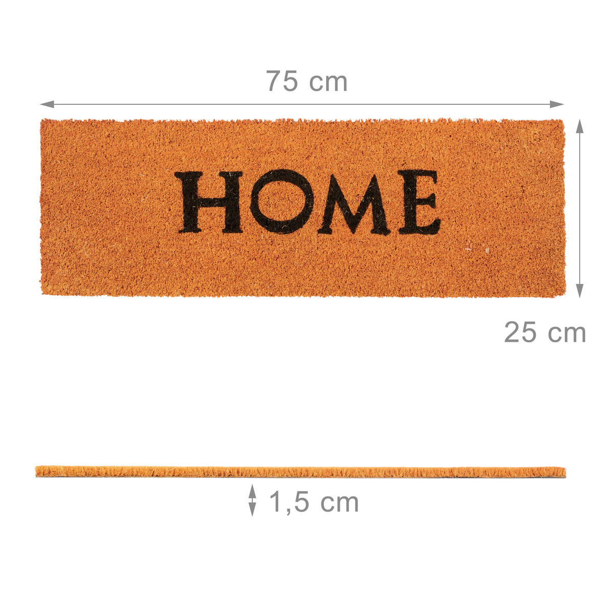 FUSSMATTE - Orange, Kunststoff/Textil (75/25cm) - Relaxdays
