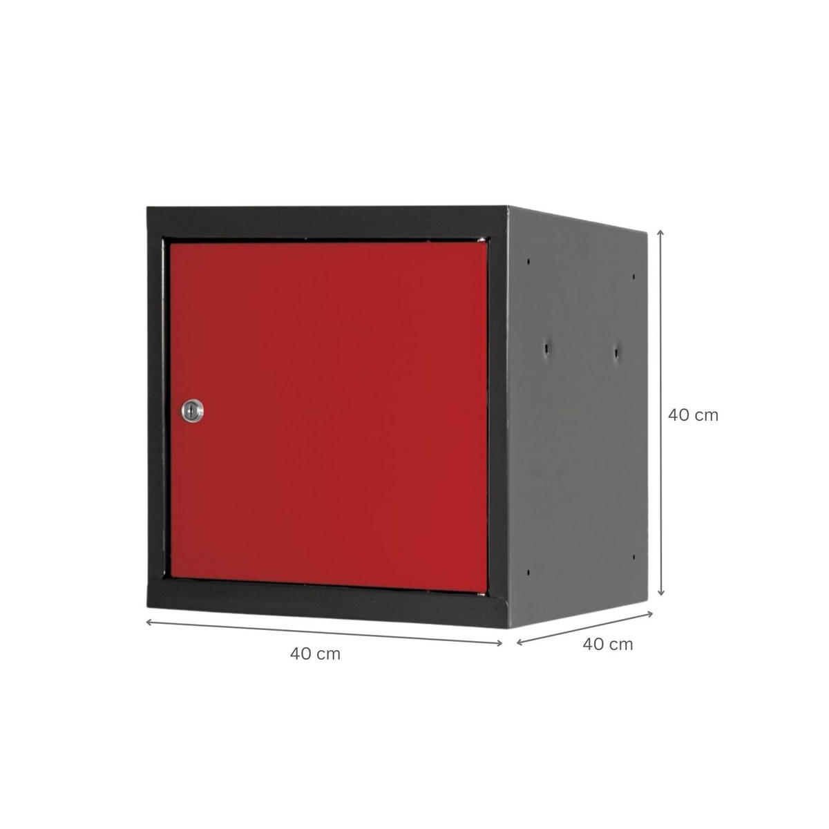 SCHLIESSFACHWÜRFEL 2x Blocky mit Zylinderschloss + 2 Schlüssel 40x40x40cm Anthrazit/Verkehrsrot - Anthrazit/Rot, Metall (40/40/40cm) - PROREGAL