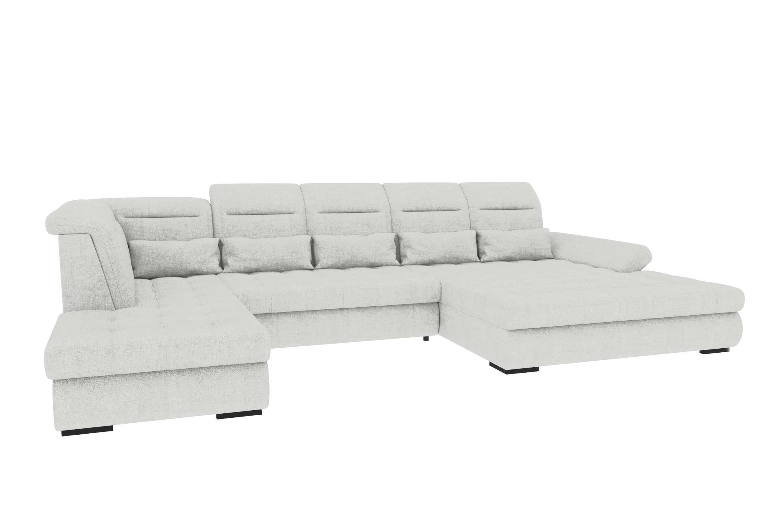 WOHNLANDSCHAFT Toscana Strukturstoff inkl. Schlaffunktion - Creme, Textil (358/87/208cm) - 99rooms