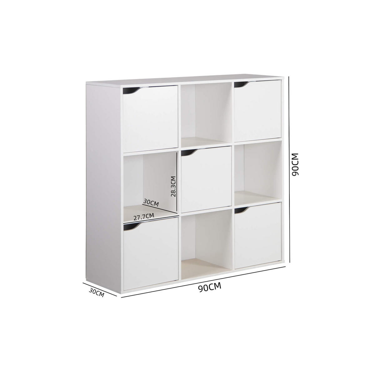 BÜCHERREGAL Weiß 30/90/90 cm - Weiß, Holzwerkstoff (90/90/30cm) - Mobili Rebecca