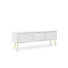 TV-LOWBOARD MODERNO 168/56/39 in Weiß/Gold - Goldfarben/Weiß, Holzwerkstoff (168/56/39cm) - Deine Möbel 24